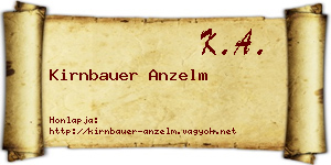 Kirnbauer Anzelm névjegykártya
